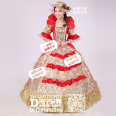 金红大花领欧洲宫廷礼服