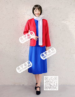 红衣蓝裙江姐演出服