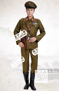 绿色伪军军官演出服