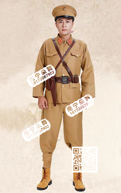 黄色伪军士兵演出服