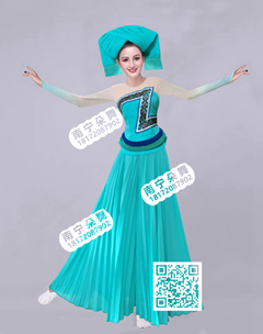 天蓝壮美漓江百褶裤装2