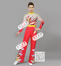 红黄火苗健美操啦啦操裤装女装