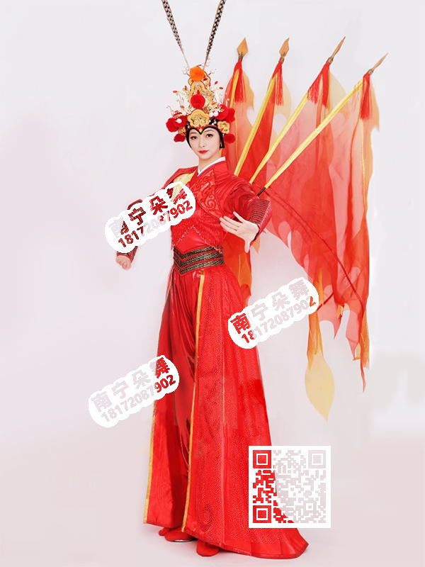 大红流苏大靠旗戏曲风女